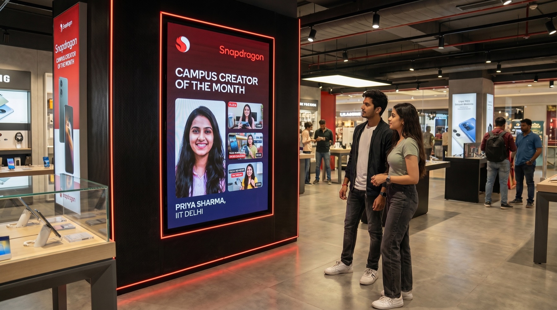 Campus Creator of the Month on the retail zone screen